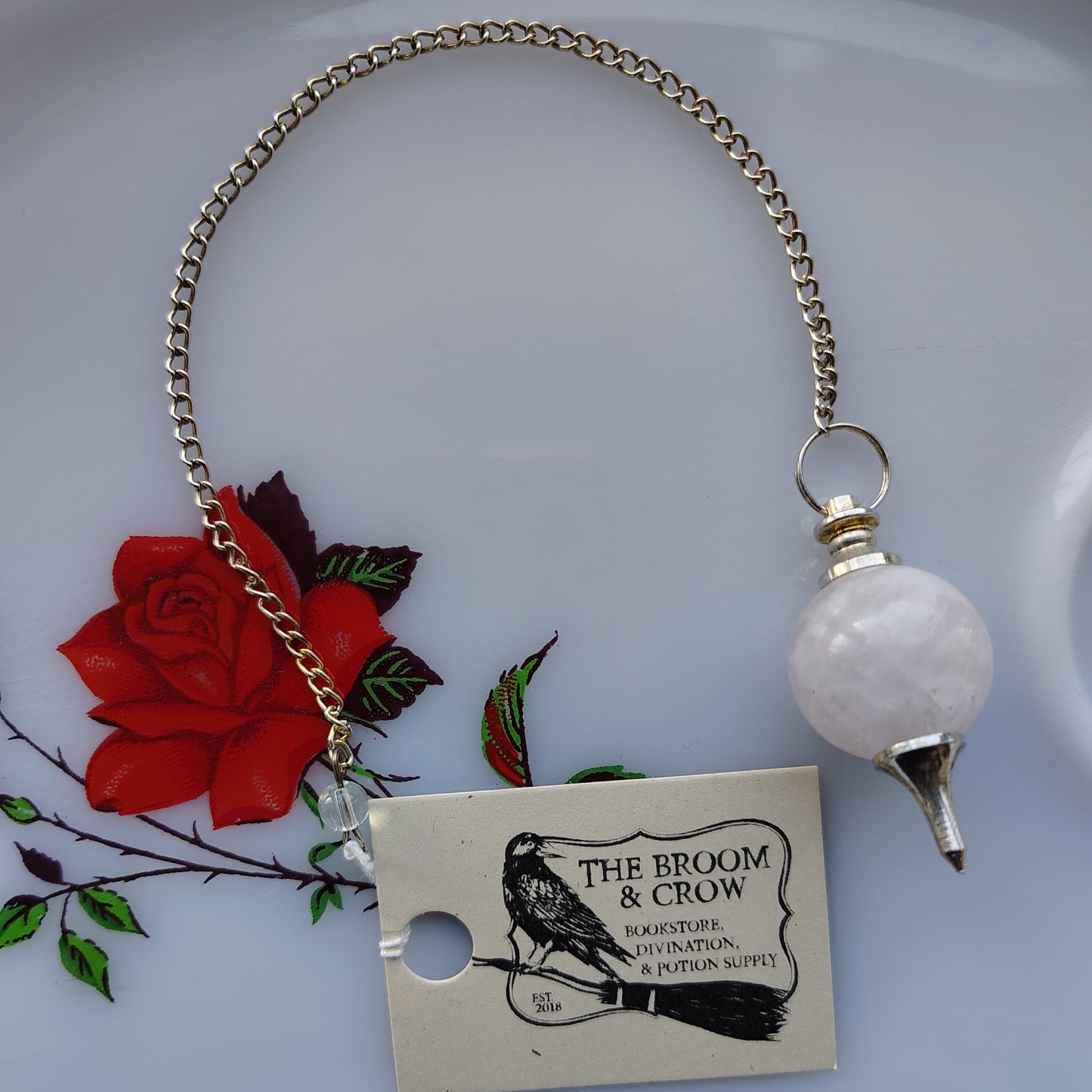 Rose Quartz Marble Pendulum