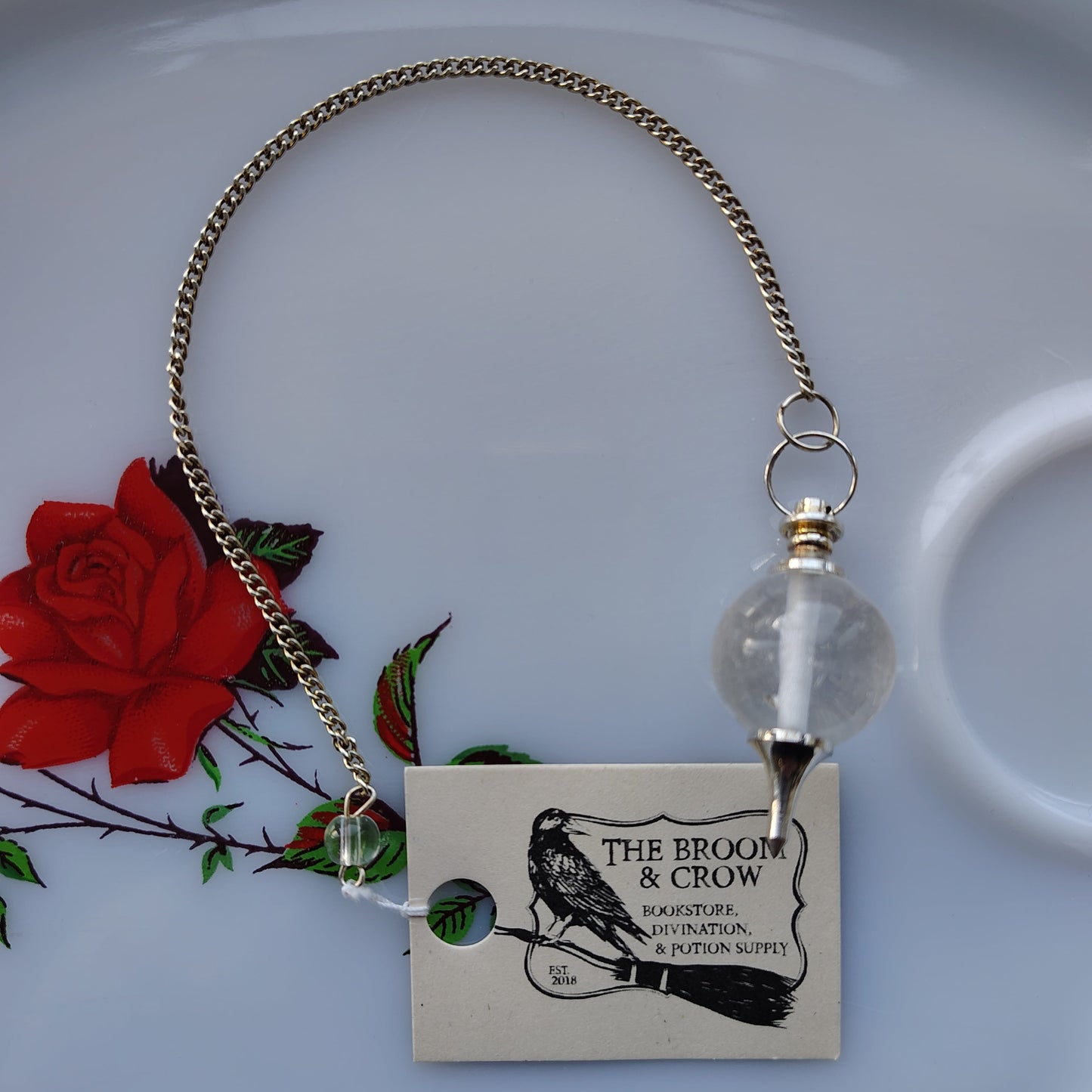 Clear Quartz Marble Pendulum