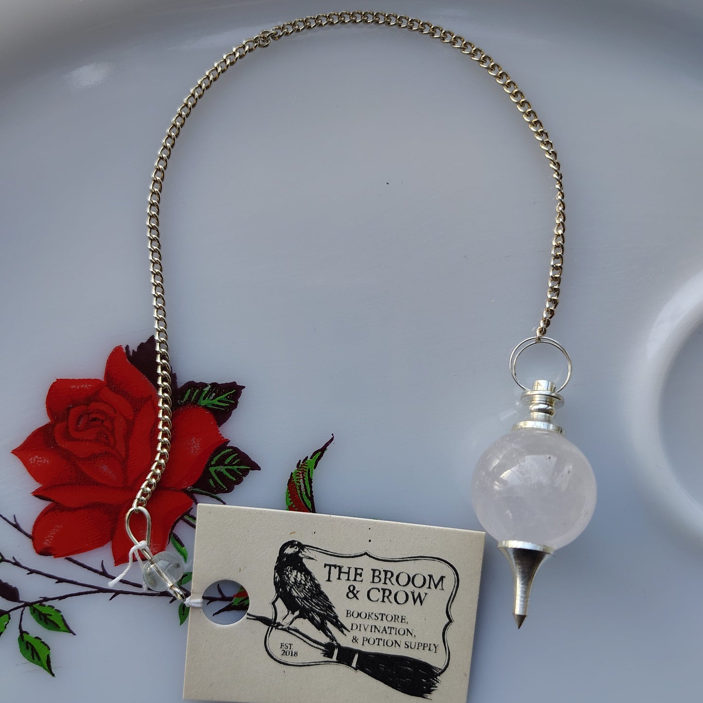 Snow Quartz Marble Pendulum